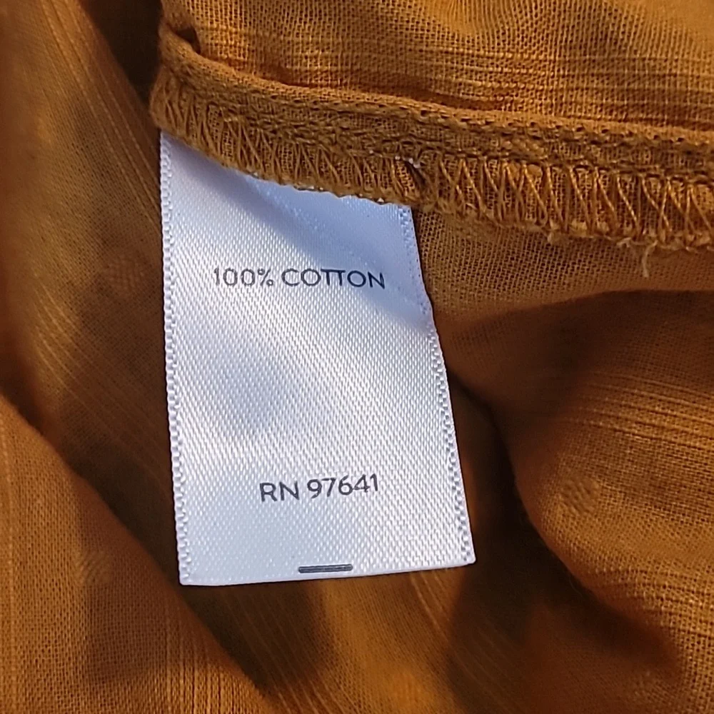Fall Is Almost Here 100% Cotton J. Jill Gold Blouse with Pintuck Detail - Picture 3 of 4